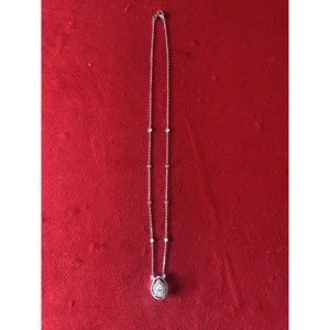 Custom Estate Pear Halo Diamond By The Yard 14k White Gold Necklace Pendant